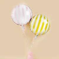 Pink & Yellow Stripe 18" Foil Balloons - Pack of 2