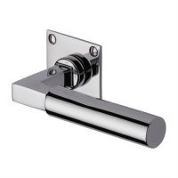 BAU1926-PC - Heritage Brass Door Handle Lever Latch on Square Rose Bauhaus Design Polished Chrome Finish