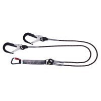 PIONEER TWIN TAIL FA LANYARD 2M + ALUMINIUM SCAFFOLD HOOKS & KERMANTLE ROPE