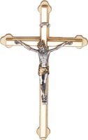 Metal Hanging Crucifix - 6 inch (2 Tone)   (10835)