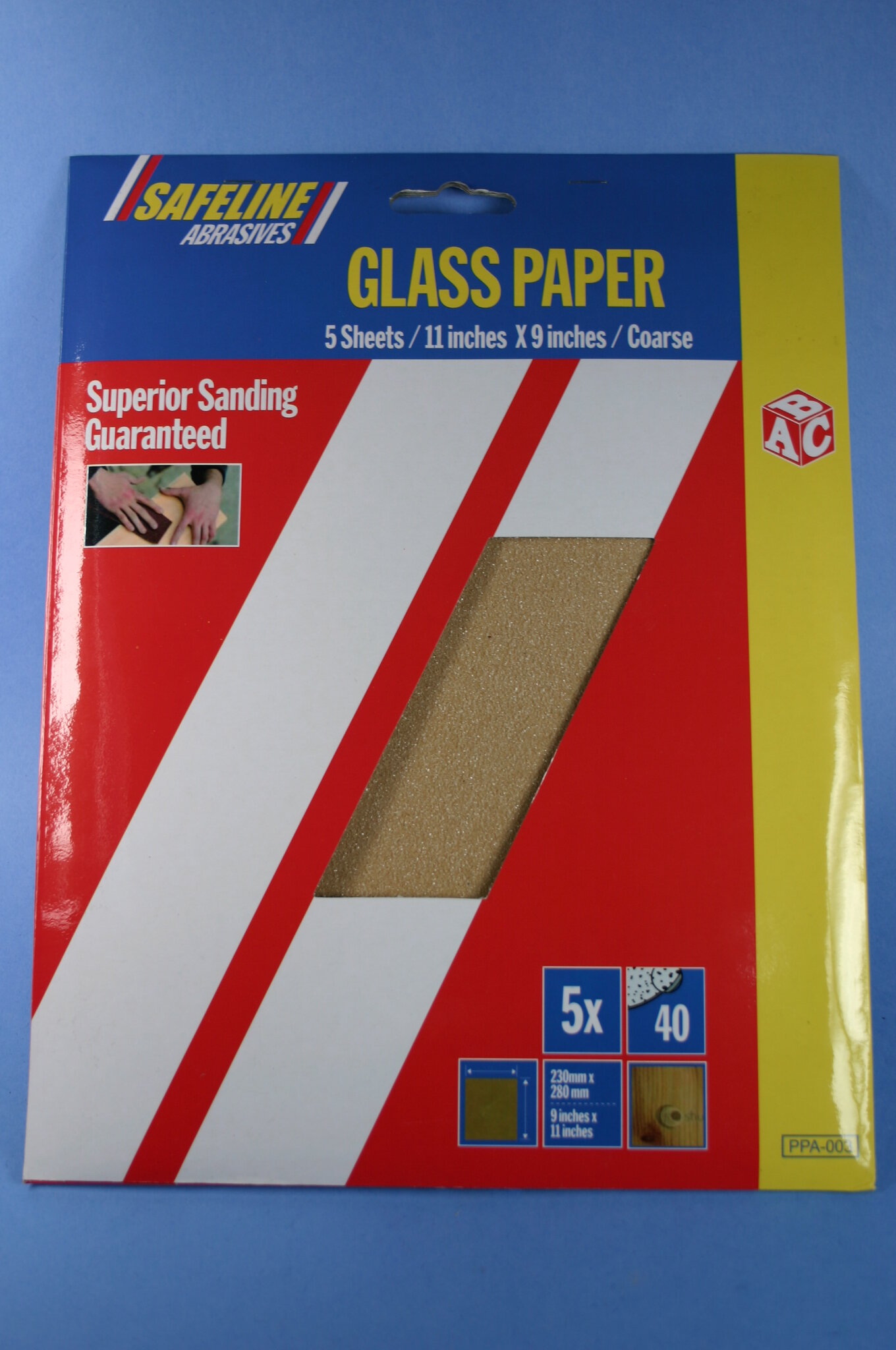 Sandpaper Sheet Coarse 40 Grit Pack of 5 Goodwins