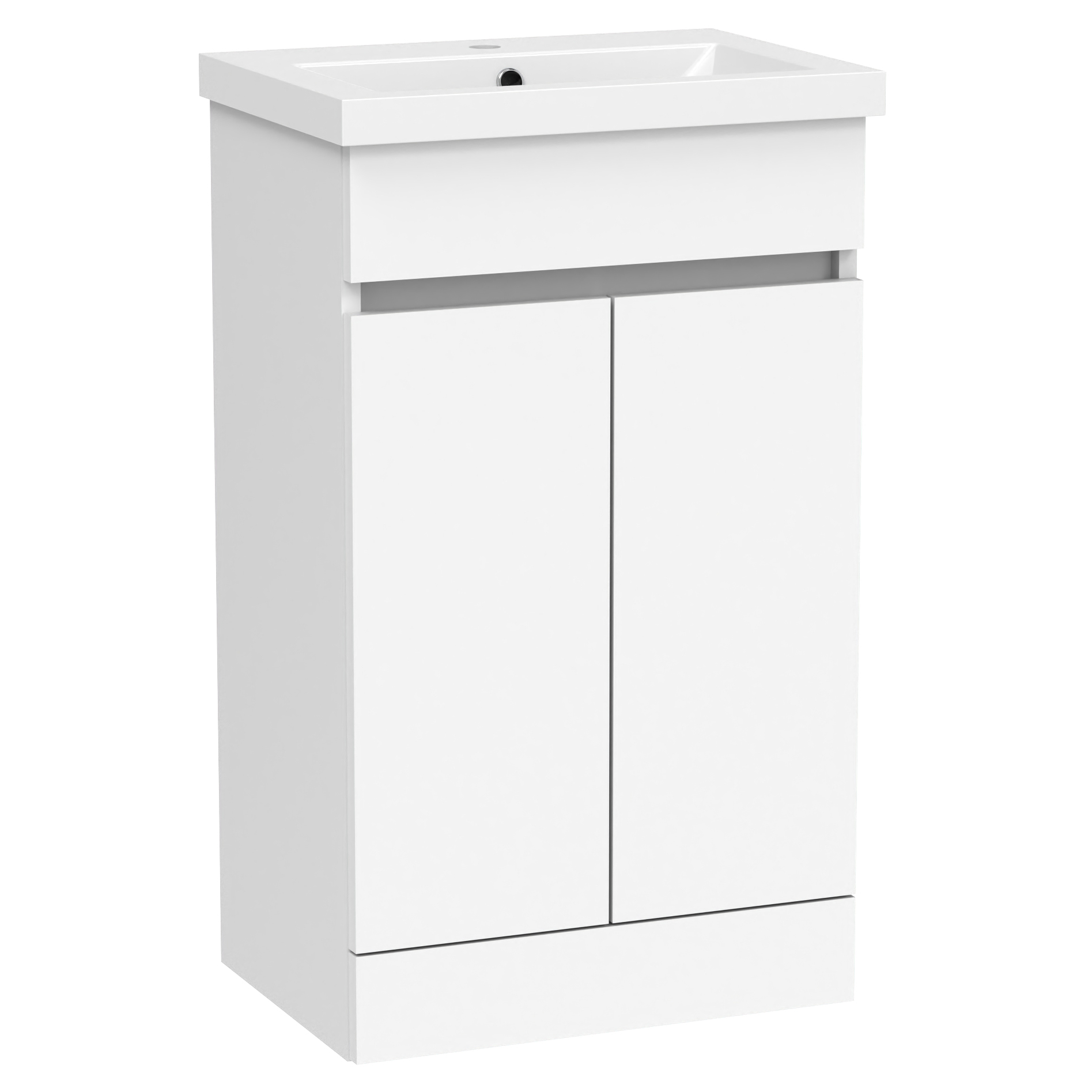 Tucker French Chiltern 500mm Floor Standing two Door Unit and One Taphole Basin White