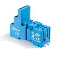 Finder 4 Pole Turret Relay Base Blue with Metal Retaining Clip 94.04SMA