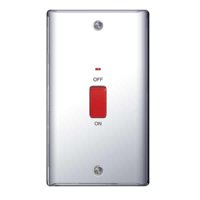 NEXUS POLISHED CHROME 45A DOUBLE POLE SWITCH WITH INDICATOR TWIN PLATE