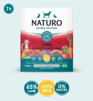 Naturo Adult Dog Tray Lamb, Rice & Veg 400g x 7