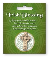 Brooch - Gilt Celtic Cross   (1703)