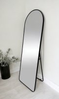Gemma Black Round Top Alluminium Dressing Mirror 164x55cm