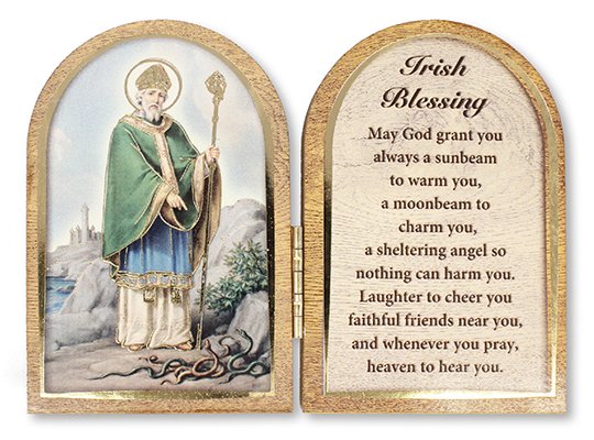 Folding Wood Plaque/Saint Patrick   (56109)