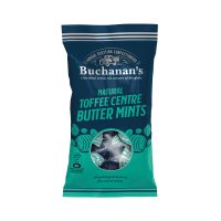 Buchanan's bag of Natural Toffee Centre Butter Mints - 12x140g
