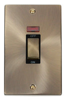 Deco Antique Brass 2 Gang 45 Amp DP Switch