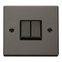 Deco Black Nickel 10A 2G 2W Switch
