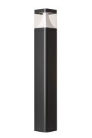 CUBELUX 15W LED, 1100lm, 3000K, 800mm, Die-cast Aluminium Square Bollard,  Dark Grey