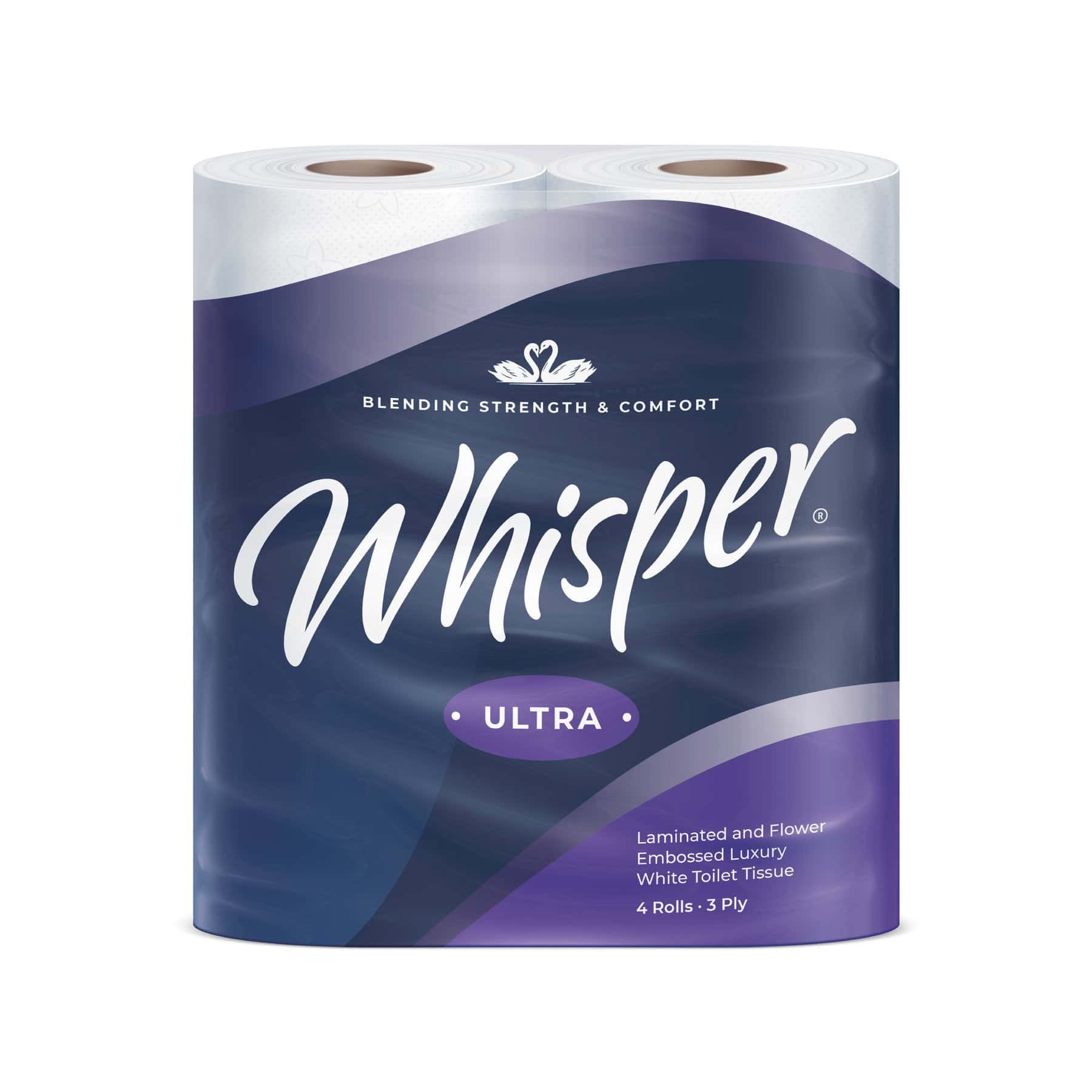WHISPER ULTRA LUXURY 3PLY QUILTED TOILET ROLL 40PK