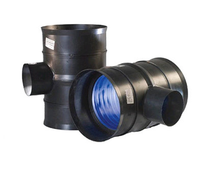 225MM X 225MM 90° Ridgidrain Unequal Junction Triple Socket JRD225225T