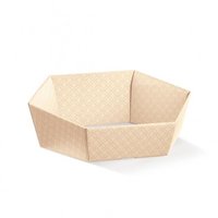 BOX TRAY HEX   290X230X85MM NUDE EMBOSSED