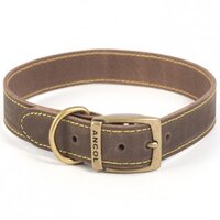 Ancol Timberwolf Leather Collar Sable 18" x 1