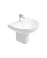 HORIZON 50CM 1TH ROUND BASIN & SEMI PEDESTAL