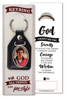 Faux Leather Key Ring/Carlo Acutis   (74226)