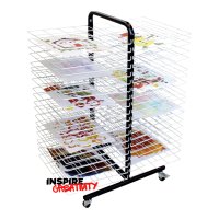 Large Spring Loaded Mobile Drying Rack - 40 Shelf 