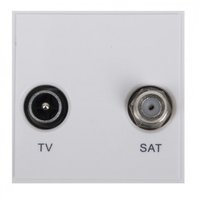 Triax TV/Sat Insert - White 50 x 50mm
