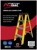 PTLD1880FG PROTOOL FIBREGLASS LADDER EN131 4 STEP MAX LOAD 150KG