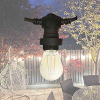 5Mtr E27 IP44 Festoon Set c/w 2.2W 3000K Lamps - Interlinkable