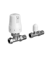 SONAS STRAIGHT THERMOSTATIC VALVE AND LOCKSHIELD SET