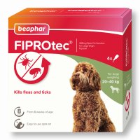 Beaphar FIPROtec&reg; Spot-On Flea and Tick treatment for Large Dogs (20-40kg) - 4 pipettes