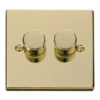 Click Deco CLICKVPBR152 Polished Brass 2G 2W 400W Dimmer Switch