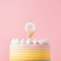 Gold Ombre Number '9' Candle
