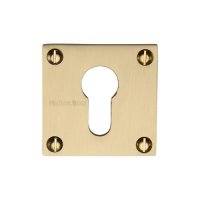 BAU1558-SB - Heritage Brass Euro Profile Cylinder Escutcheon Satin Brass Finish