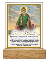 Glass Plaque/Wood Base/Saint Patrick  (32456)