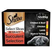 Sheba Cat Pouch Select Slices Succulent Collection in Gravy 85g 12pk x 4
