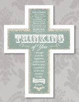 Wood Message Cross 10 3/4 inch/Thinking of You   (12612)