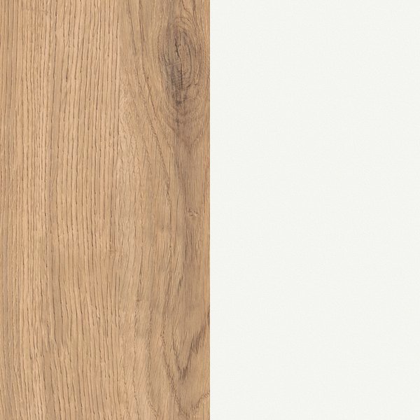 Light Natural Davenport Oak ST32/Basic White ST9 Splashback 4.1 x 640 x 8mm