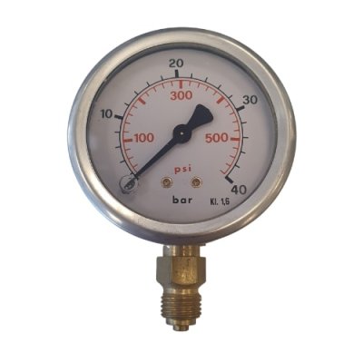 Manometer glycerine Ø63 0/40bar 1/4 radiaal