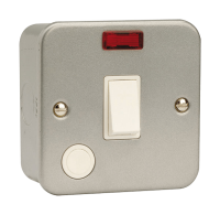 Click 20A DP Switch + Neon With Flex Outlet Metal Clad CL023