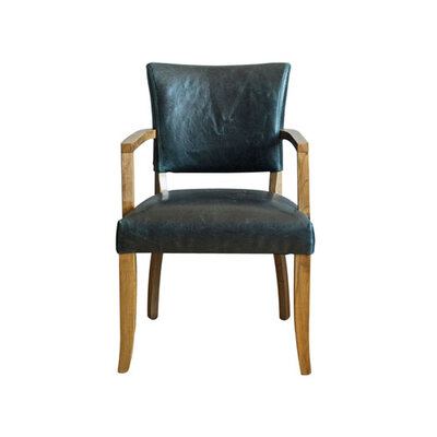 Duke Arm Chair Leather - Ink Blue