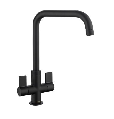 Rangemaster Aquaquad Dual Lever Monobloc Tap - Matt Black 