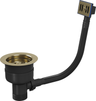 Top Fix Kitchen Strainer Waste with Overflow 90mm G1 1/2" Brushed Brass