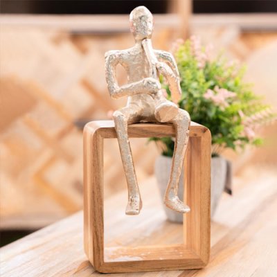 Sitting Musician Trumpet Silver