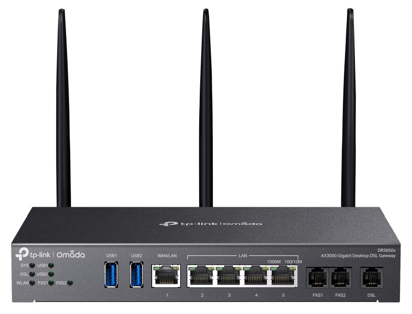 TP Link Omada DR3220v front view Wi Fi 6 router