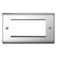 NEXUS POLISHED CHROME EURO 4 MODULE DOUBLE PLATE