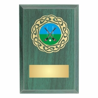 10cm Foil Blocked Green Plaque