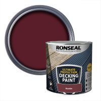 Ronseal Decking Paint Bramble Colour Swatch & Tin