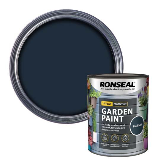 Ronseal Garden Paint Blackbird Colour 750ML Tin
