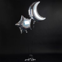 Moon 28" And Star 24" Foil Balloons - Pack of 2