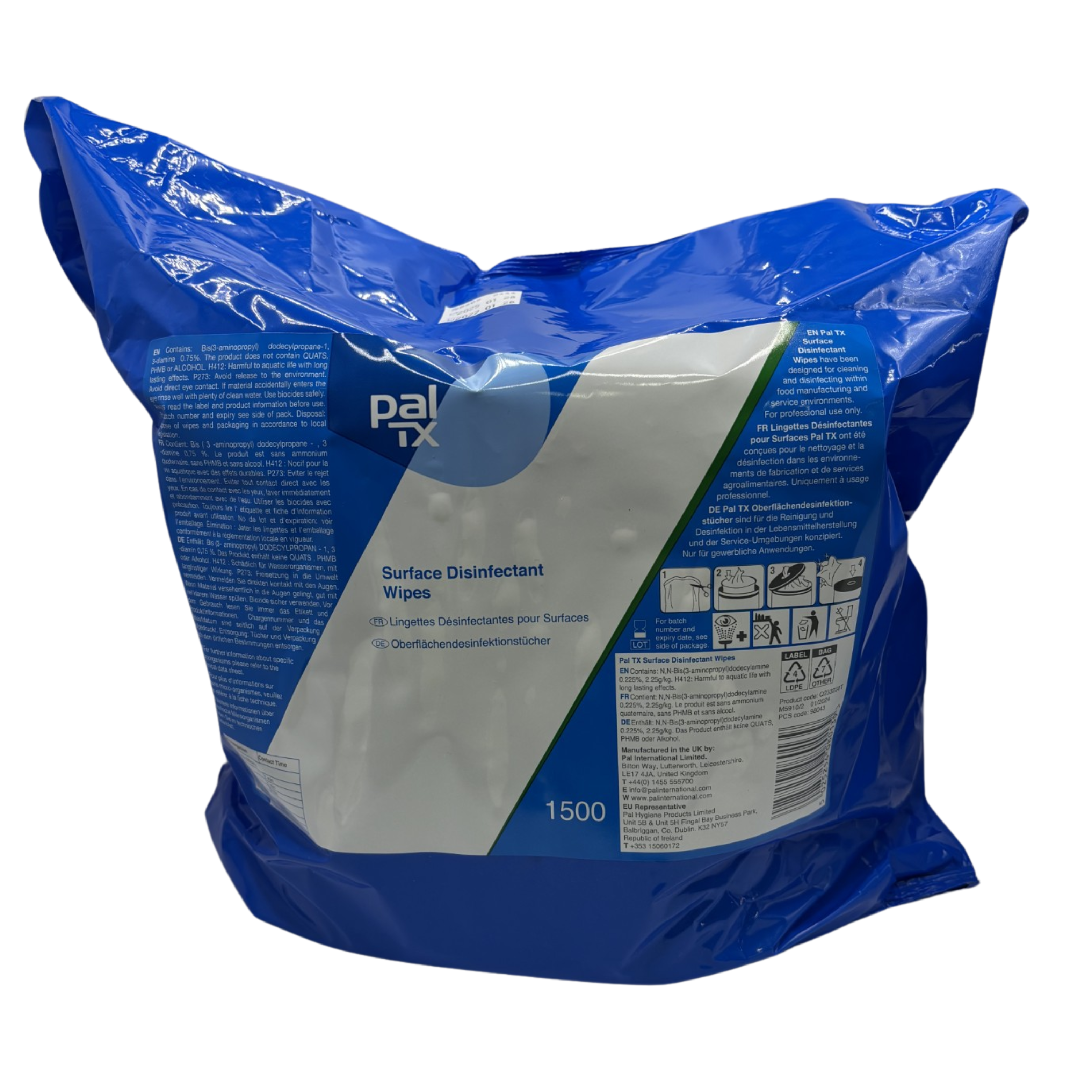 PAL Wet Disinfectant Wipes Refill 1500, Wipes (1 Case)