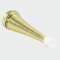 Flexible Spring Door Stopper Brass Pack of 2