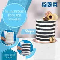 PME Tall Patterned Edge Side Scraper - Stripes 